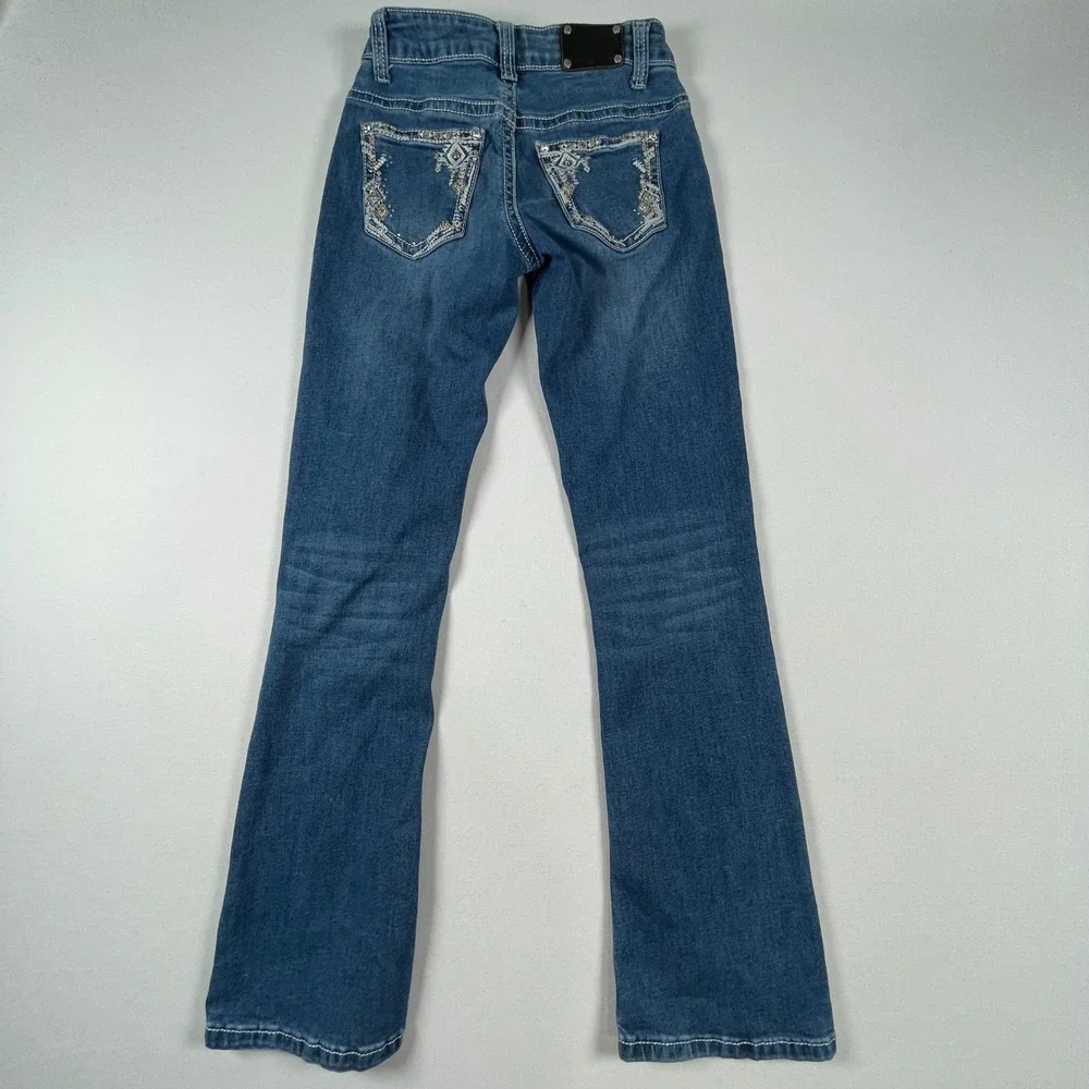 Wired Heart Embellished Jeans Aztec Pockets Girls‎ Size 12
